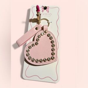 Studio Pink Heart Lipstick Bag Charm NWT